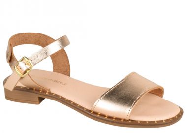 Σανδάλια γυναικεία | Δερμάτινα | Υφαντίδης | 128405 | Χρυσό - Υφαντίδης - 